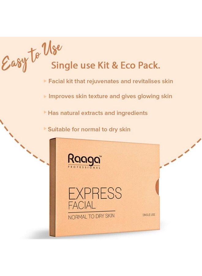 RAAGA PROFESSIONAL Express Facial Kit (1+1) ; Normal To Dry Skin; One Time Facial Kit With 6 Sachets 35Gm - Image 4
