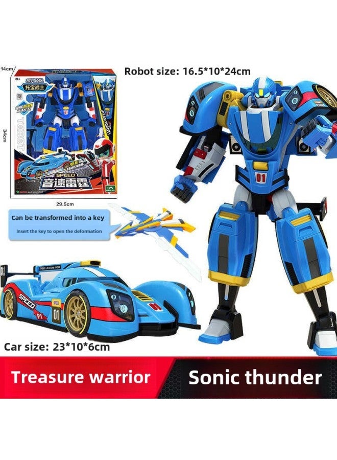 Topo Warrior Galaxy Detective Sonic Thunder Skyshatter Fortitude God Of War Star Wars King Liuhe Body Deformation Boy Toy-Color: 7601 Sonic Thunder (two Modes + Accessories) - Image 1