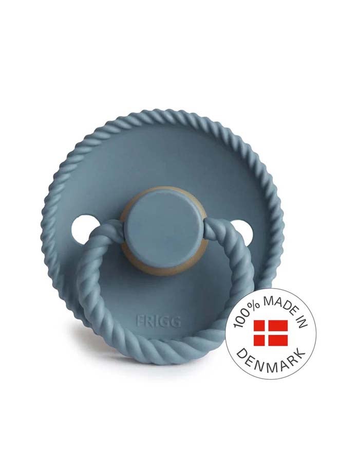 FRIGG Rope Latex Baby Pacifier 6-18M 1-Pack Stone Blue - Size 2