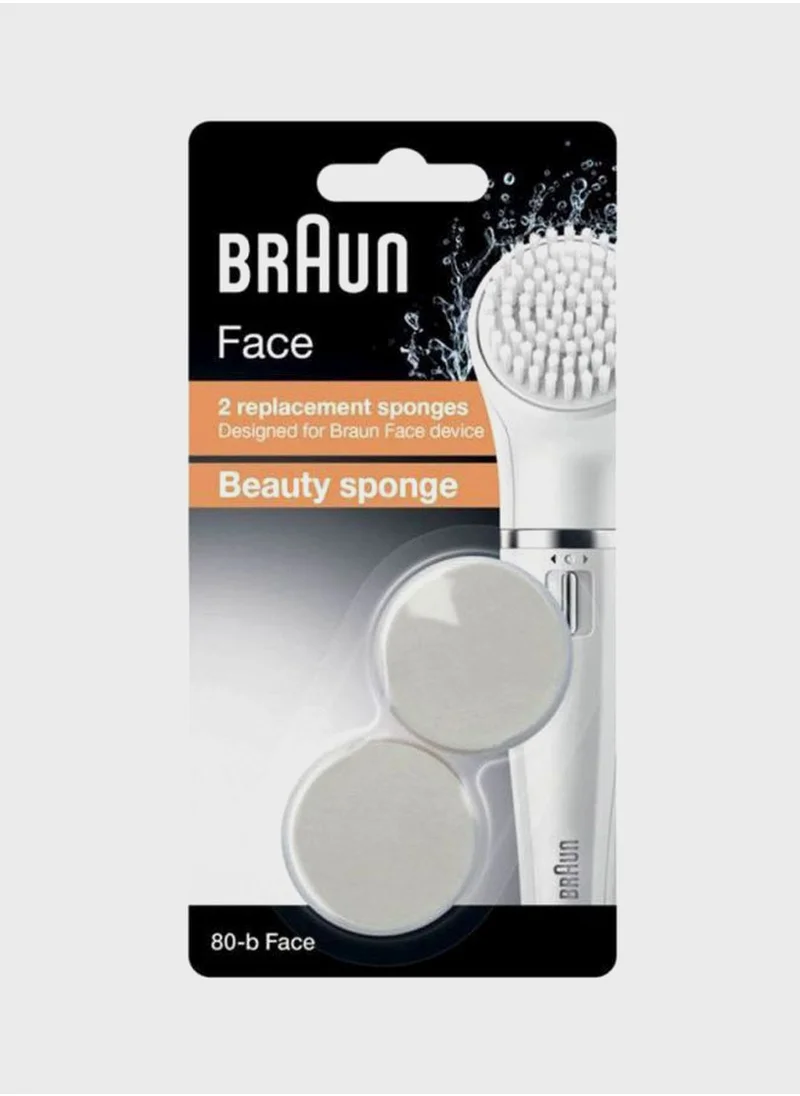 BRAUN 80-B Face Beauty Sponge - 2-Piece