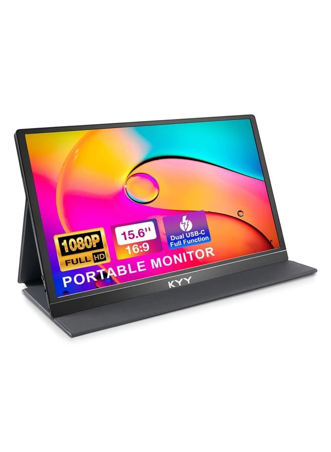 KYY 15.6'' 1080P FHD Portable Monitor for Laptop, USB-C HDMI IPS HDR External Gaming Display w/Smart Cover & Dual Speaker for PC Phone Mac Xbox PS4 Switch[Upgraded] - Image 1