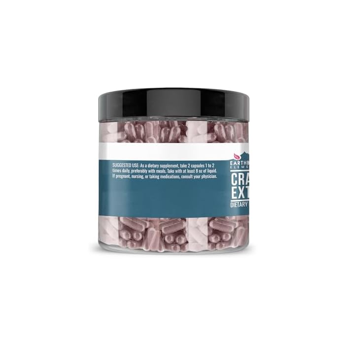 Earthborn Elements Cranberry Extract 200 Capsules, Pure & Undiluted, No Additives - Image 2