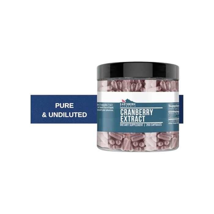 Earthborn Elements Cranberry Extract 200 Capsules, Pure & Undiluted, No Additives - Image 5