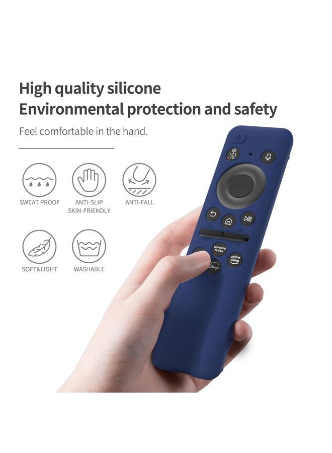 AKSHFETH Silicone Cover for 5.59 Inch Samsung BN59-01455a BN59-01432J Samsung Solar Cell Remote Control Cover 2023 8K Neo QLED HDR Smart TV Silicone Case (Midnight Blue) - Image 3