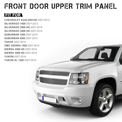 PEVAST Front Door Upper Trim Panel Door Upper Trim Panel Triangle Cover Compatible with 07-13 Chevy Silverado Chevrolet Chevy Avalanche Suburban Tahoe GMC Sierra Yukon 25857289 25857294(Gray) - Image 3