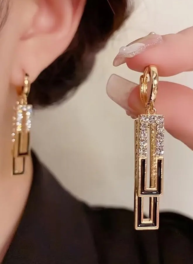 Ready For Chai Black Geometric Square Earrings for Women, Gift Set for s - Image 1