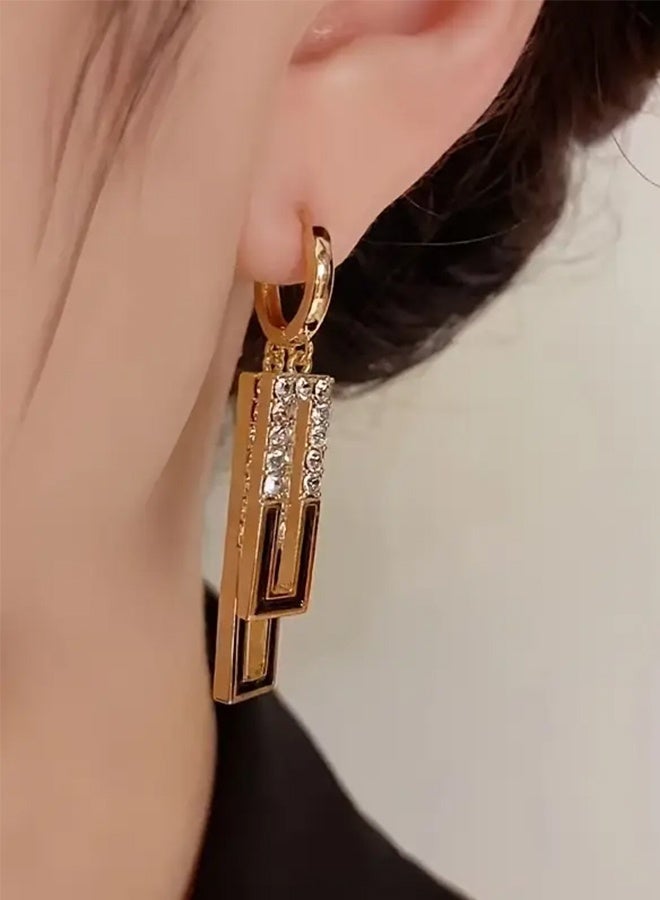 Ready For Chai Black Geometric Square Earrings for Women, Gift Set for s - Image 2