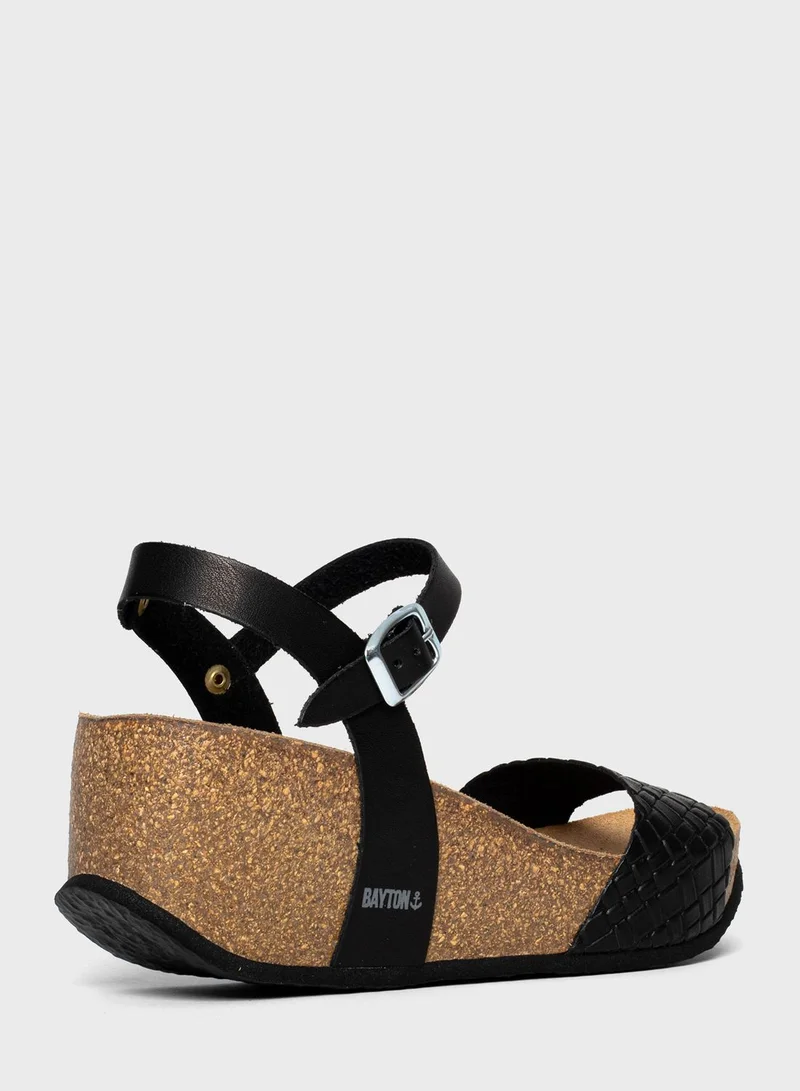 BAYTON Maya Strappy Mid Heel Wedges