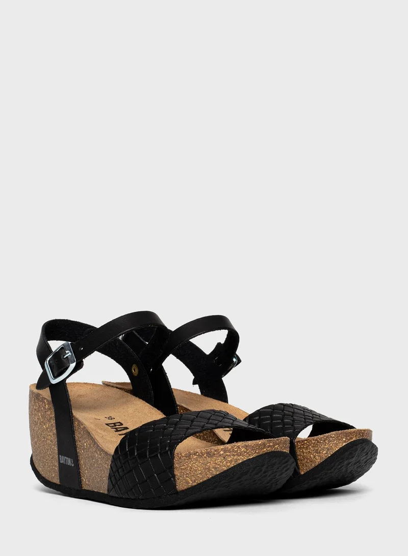 BAYTON Maya Strappy Mid Heel Wedges
