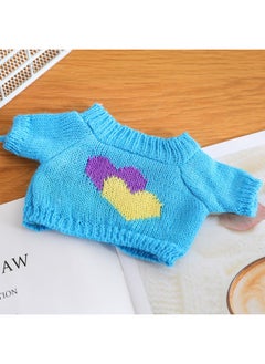 Cyber Celebrant Hyaluronic Acid Duck Clothes Accessories Plush Toy Lamb Bear Suit Accessories Doll Sweater Skirt Bag-Color:Double Love Blue Sweater-Height:Suitable For 30cm Hyaluronic Acid Duck