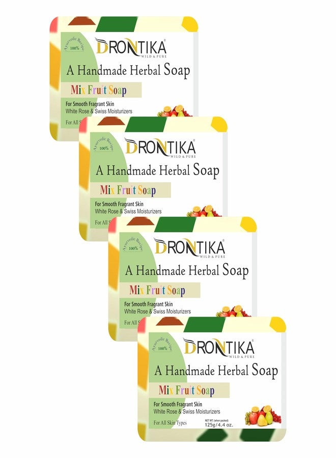 Drontika Wild & Pure Natural Mix Fruit Handmade Herbal Soap Gift Set, Enriched With Essential Oils, (Pack Of 4)125 G each - Image 2