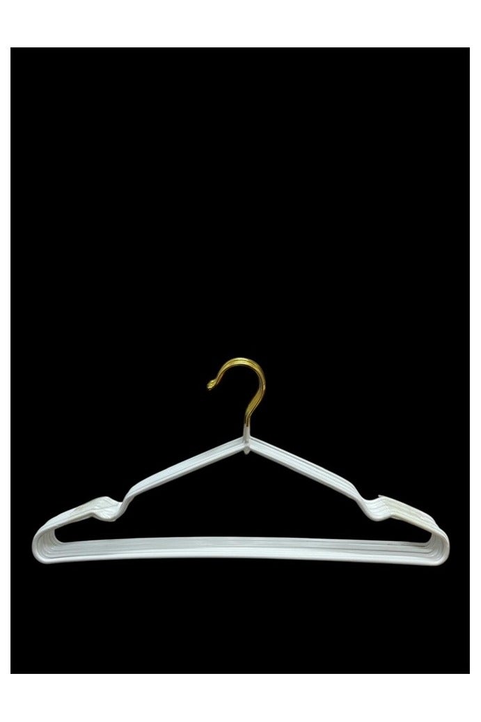 20 pieces of luxury white hangers with gold head - Image 1