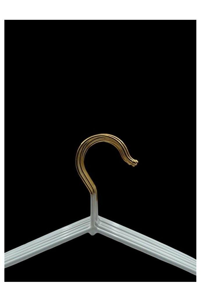 20 pieces of luxury white hangers with gold head - Image 3