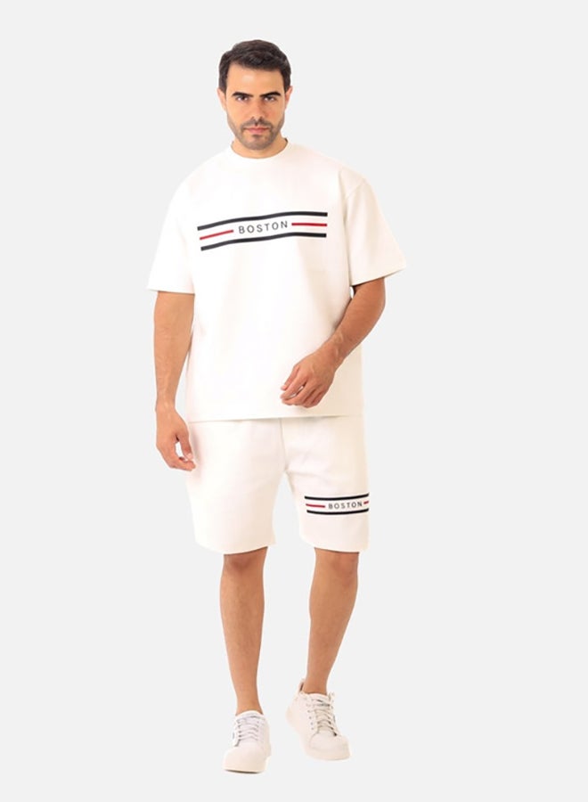 WHITE RABBIT Printed White Cotton Men Pajama - Image 1