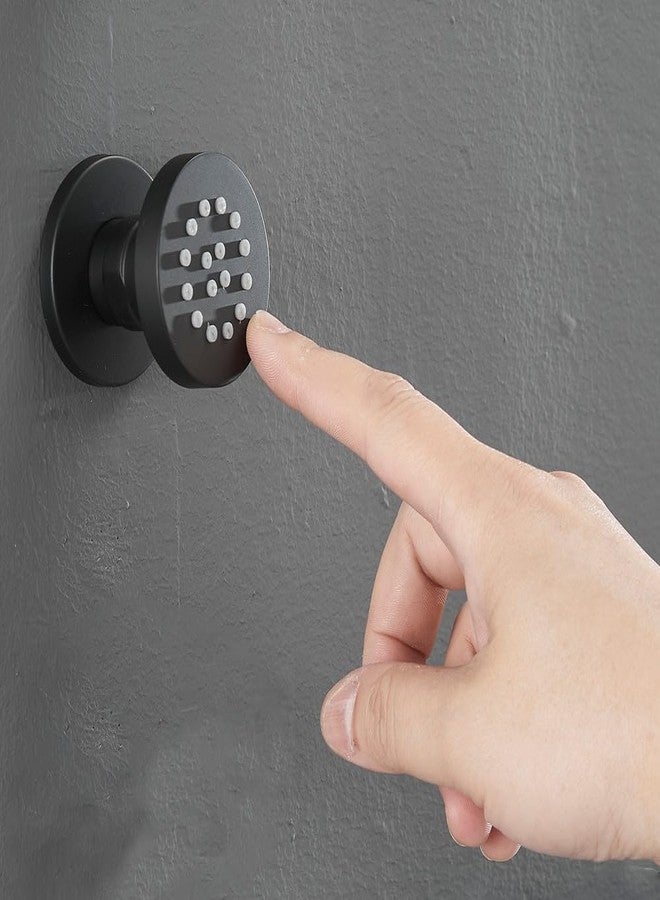 HXYHS Brass Shower Body Jet Matte Black Round Massage Side Sprayer Adjustable Wall Mounted - Image 4