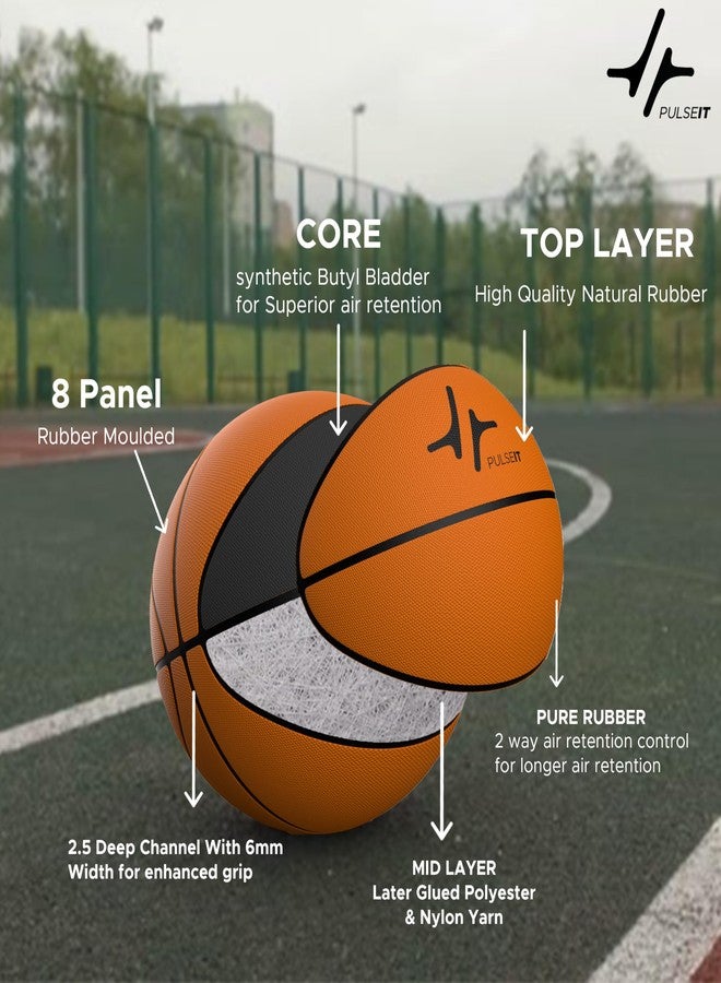 PULSEIT PulseITBounceX Size 7 Professional Basketball for Indoor & Outdoor Games, Training | Perfect for Kids, Adults, Athletes & Basketball Ideal for All Court Surfaces (Brown) - Image 3