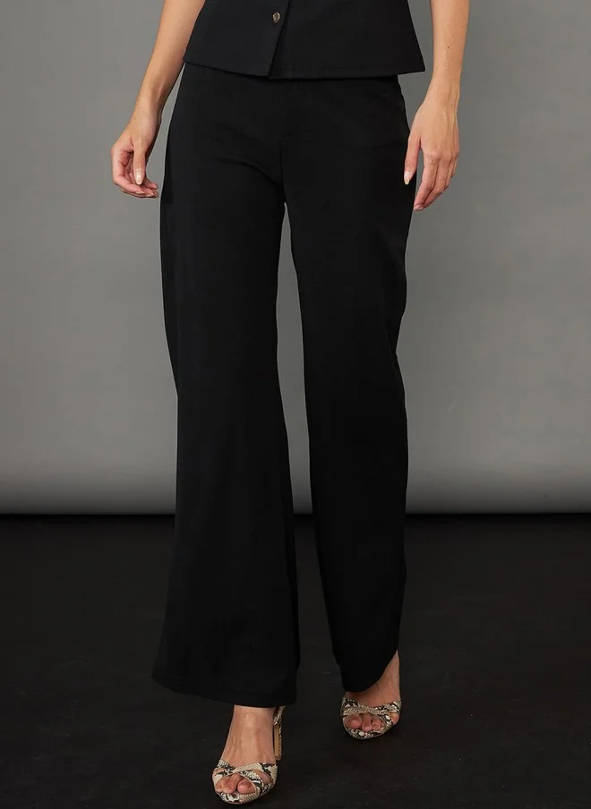 ساسافراس High-Rise Black Bootcut Trousers for Women