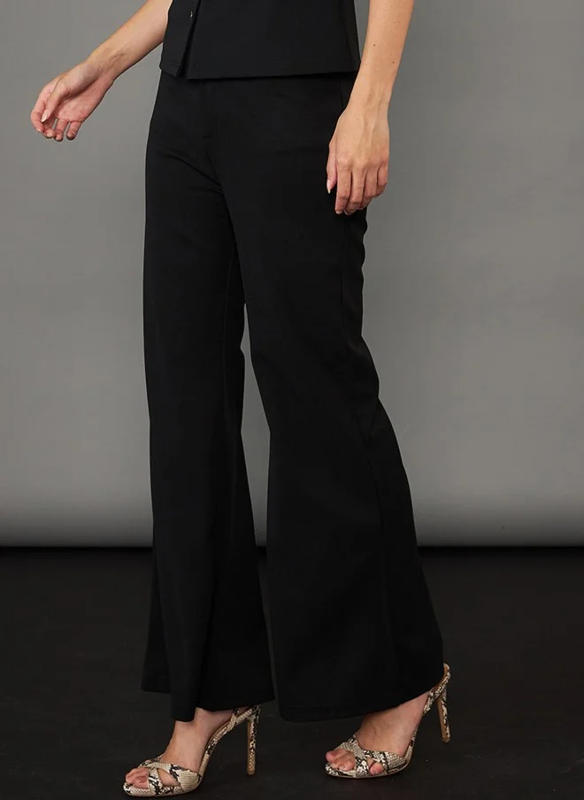 ساسافراس High-Rise Black Bootcut Trousers for Women