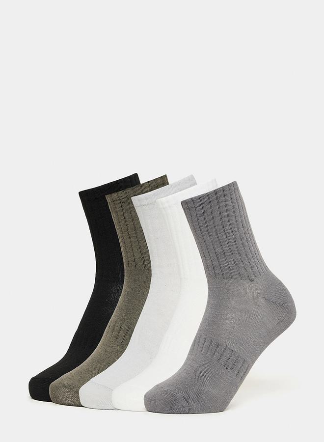Styli Pack of 5 - Solid Crew Socks  - Image 1