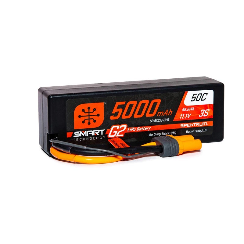 Spektrum 11.1V 5000mAh 3S 50C Smart LiPo G2 Hard Case: IC5, SPMX53S50H5 - Image 1