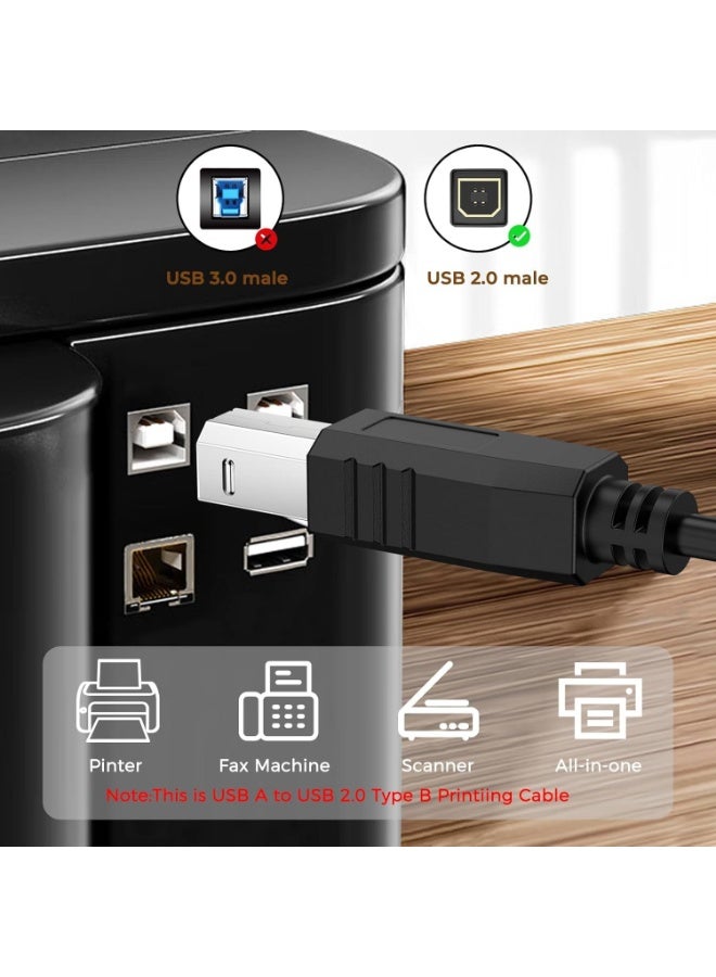BEST ONE Printer Cable 3m, USB-A to USB-B, High Speed 480Mbps Cable, Durable Scanner & Printer Cord Compatible with HP, Canon, Dell, Epson, Brother, Lexmark, Xerox, Samsung, Digital Piano, DAC & More - Image 2