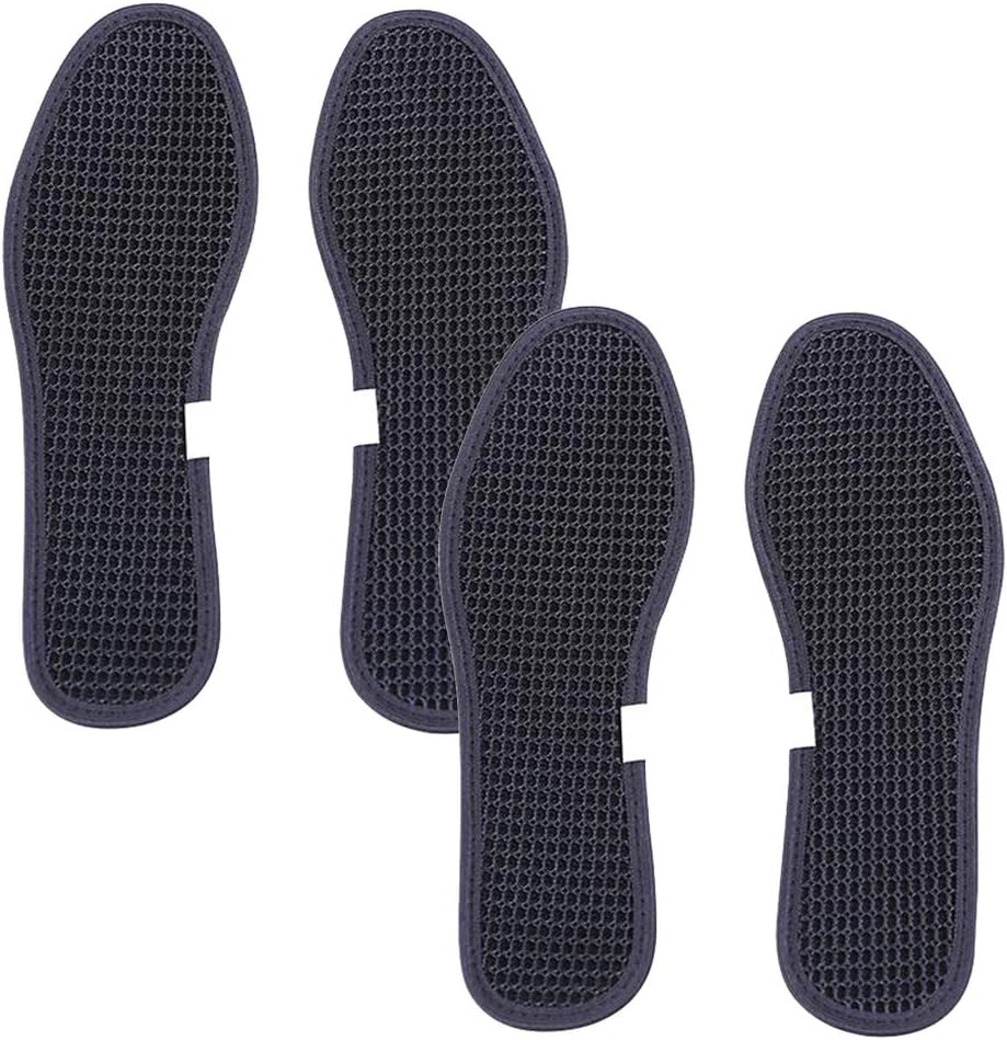comfrt Bamboo Charcoal Shoe Insoles Deodorant Mesh Insoles Sweat Absorbent Anti Odor Shoe Inserts Foot Care Insoles Summer Sports Cool Insoles Black 2 Pairs Size 40