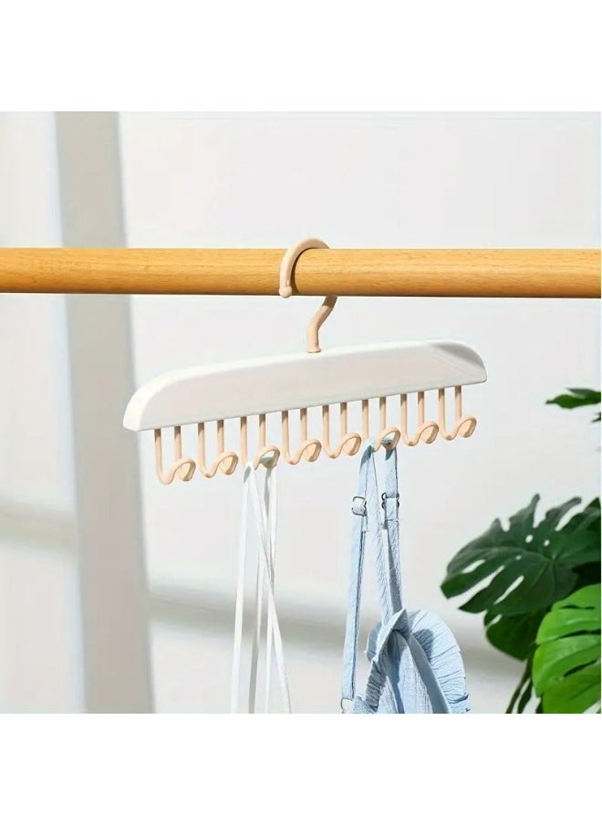 Generic - 1pc Space Saving Hanger with 8 Hooks Wall Mounted Coat Hanger, 360 Degree Rotating Multifunctional Underwear Hanger, Closet Organizer for Underwear - Image 1