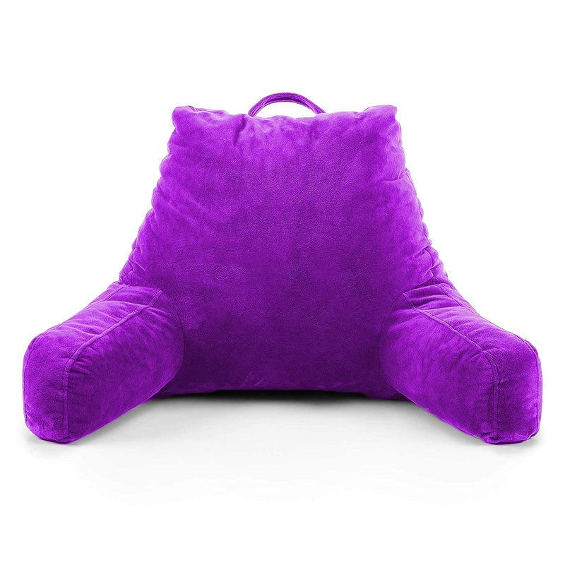 PumPum Back Rest Reading Pillow with Arm Rest - Comfortable Support for Reading, Watching TV, or Relaxing (Purple) - Image 1