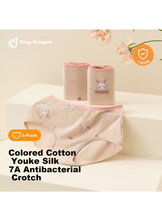 Top melon Dingguagua Natural Colored Cotton Girls' Underwear Yokesi Triangle Shorts For Older Children High School Students Model A Size 120 - Image 1