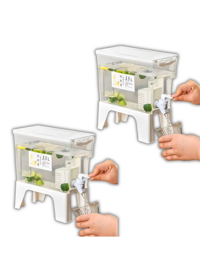 KREPS حامل مشروبات KREPS® عبوة من 2 مع قاعدة قابلة للإزالة | 3.5 لتر إبريق ماء ثلاجة - إبريق ماء بارد للثلاجة للقهوة المثلجة، الليمونادة (2) - Image 1