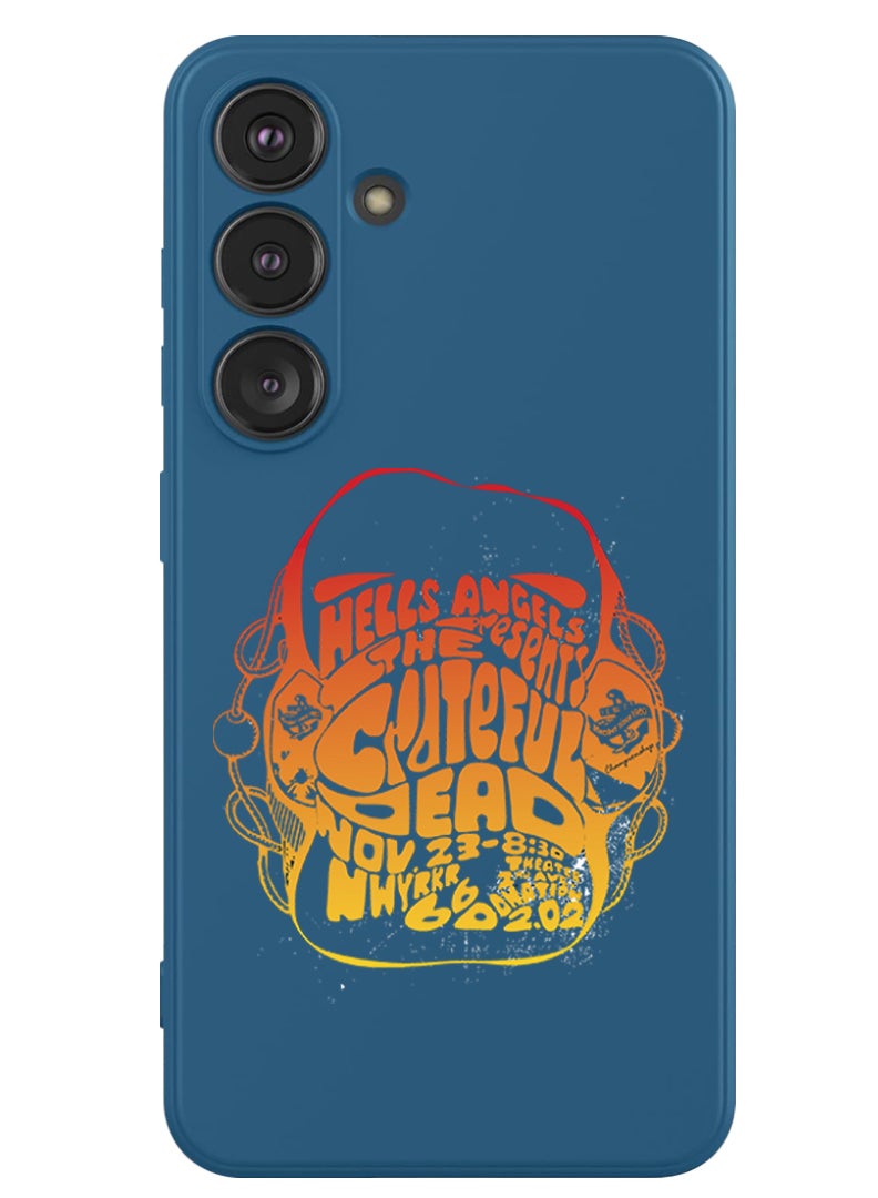 Theodor Protective Slim Fit Case Liquid Silicone Cover with Full Body Protection Anti-Scratch Shockproof Case For Samsung Galaxy S24 Plus (Blue) - Hells angels - Image 1