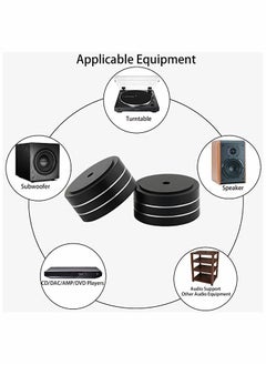 Excefore Speaker Foot Pads, 4Pcs 40x20mm Speaker Isolation Feet Speaker Spike Pads with Non-Slip Rubber Rings for Audio, Speakers, Subwoofers, Home Theater, Turntable DAC Feet Pad  - Image 2