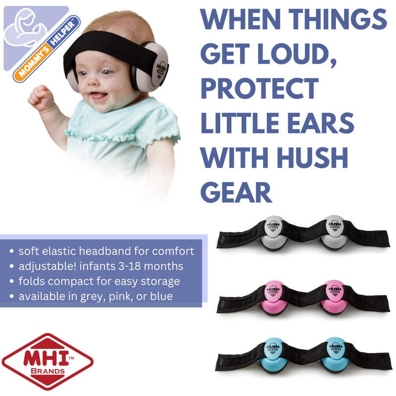 Mommy's Helper Hush Gear Noise Cancelling Headphones for Infants Ear Protection, Grey - Image 3