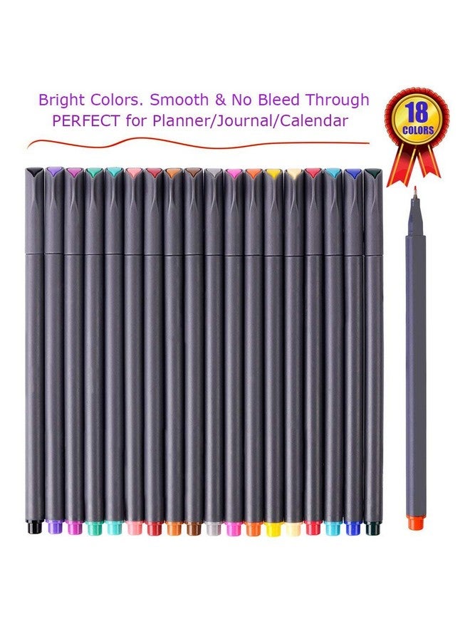 iBayam Journal Planner Pens Colored Pens Fine Point Markers Fine Tip Drawing Pens Fineliner Pen For Bullet Journaling Writing Note Taking Calendar Coloring Art Office School Supplies18Pack  - Image 2