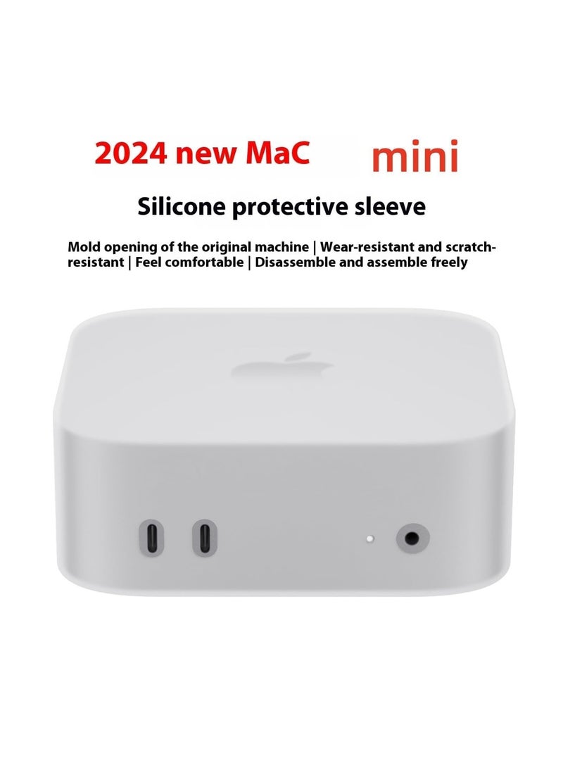 Computer Host Dustproof M4/M4 Pro Anti-Drop Silicone Protective Cover Featuring Enhanced Shock Absorption And Precision Cutouts for 2024 new Mac mini (Transparent)  - Image 1