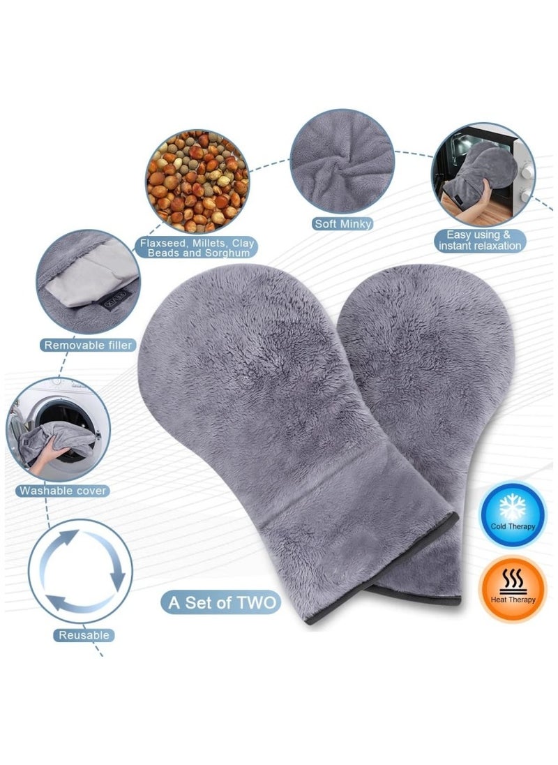 Ru syanl - Heated Mitts for Arthritis and Hand Therapy Microwavable Hand Warmer for Unisex in Cases of Stiff Joints Trigger Finger Microwavable Therapy Mittens - Image 1