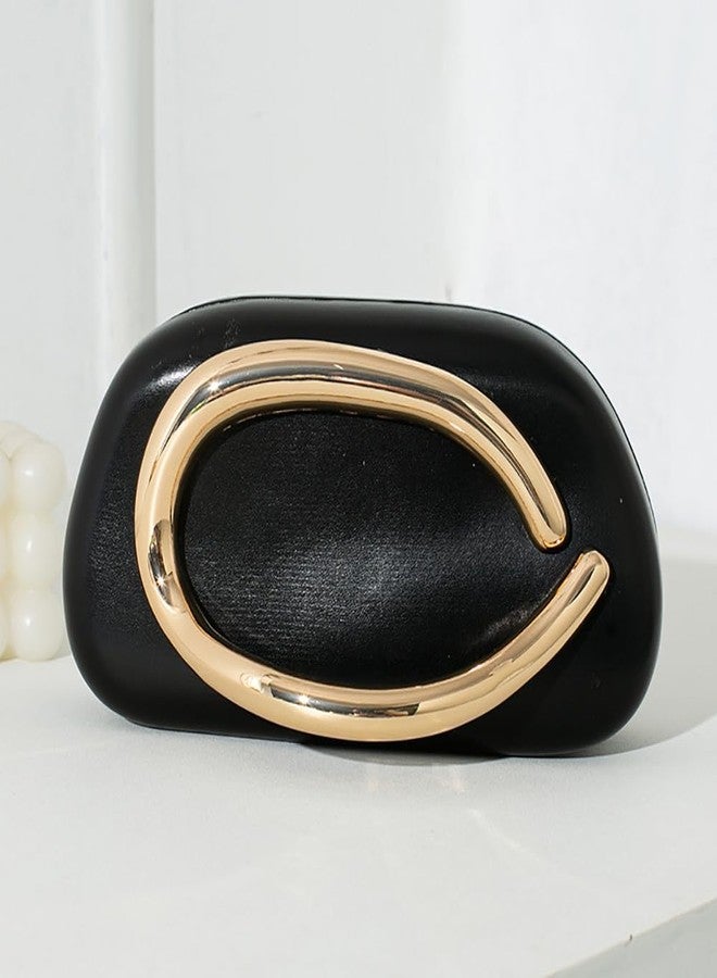 Kaxich Clutch Purses for Women, Elegant Evening Bag PU Leather Handbag Clutch Bag for Parties, Weddings and Formal Events (Black) - Image 2
