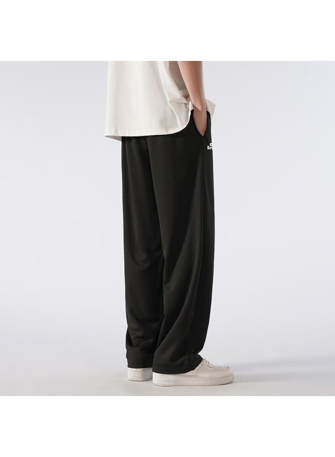 Clor Men's Loose Straight Leg Pants Spring Summer Season Sports Breathable Casual Pants Cl04 Black XL - Image 4