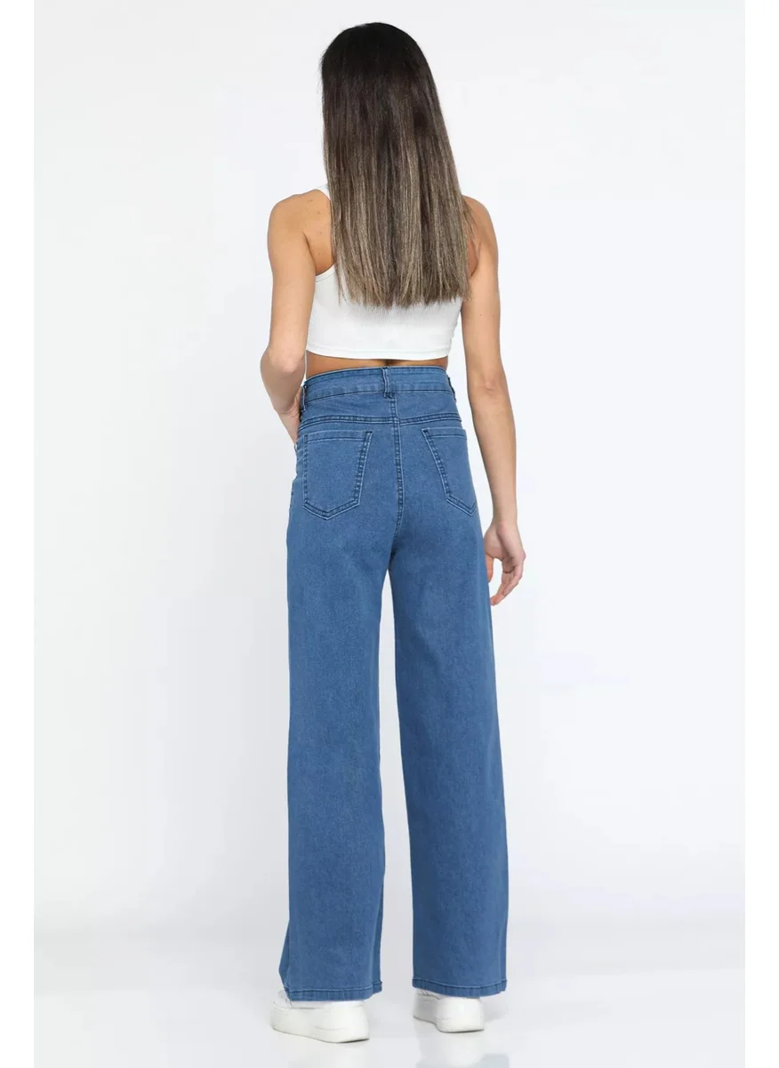 Gülseli Gulseli High Waist Lycra Women's Palazzo Jeans