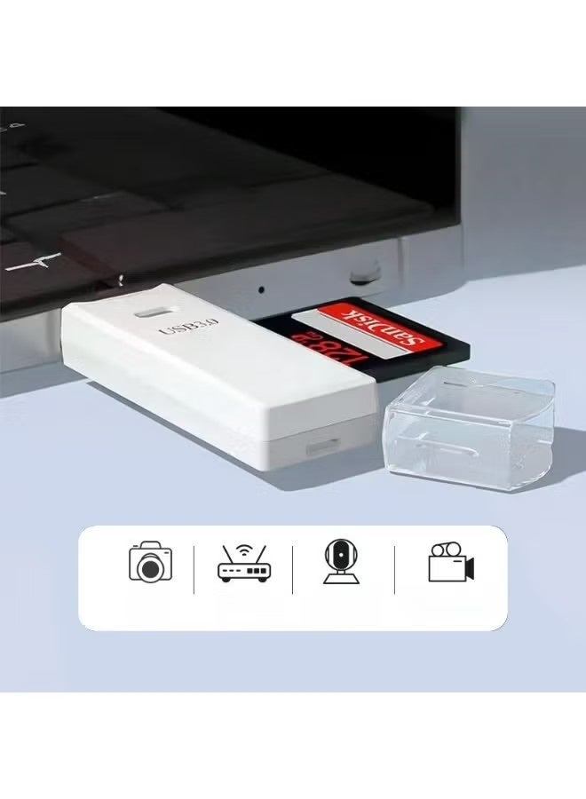 يو إس بي قارئ بطاقة Micro SD USB3.0، قارئ بطاقة SD 2 في 1 بسرعة 5Gbps إلى محول USB، قارئ بطاقات للـ SDXC، SDHC، MMC، RS-MMC، Micro SDXC، Micro SD، Micro SDHC وبطاقات UHS-I (حزمة واحدة باللون الأسود) - Image 3
