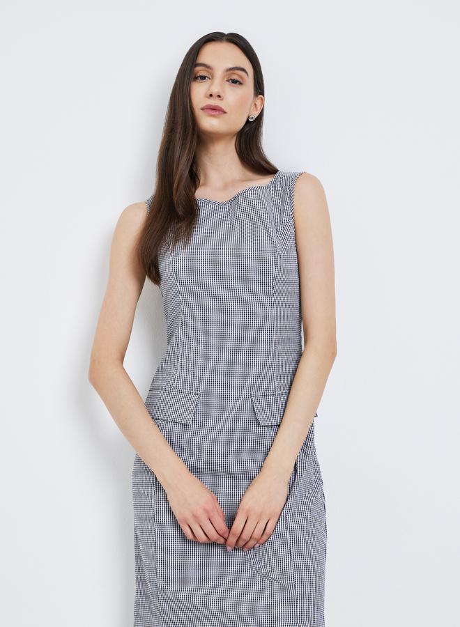 Take Two Gingham Check Knee-Length Sheath Dress - Image 3