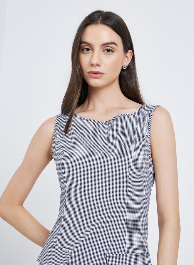 Take Two Gingham Check Knee-Length Sheath Dress - Image 4