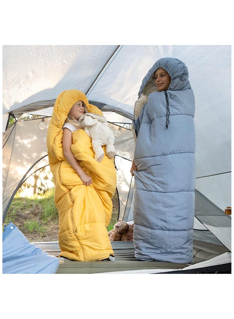 Lightweight Camping Sleeping Bag for Kids, Boys, Girls, Teens - Portable, Waterproof, with Compression Sack for Hiking and Camping  - Image 2