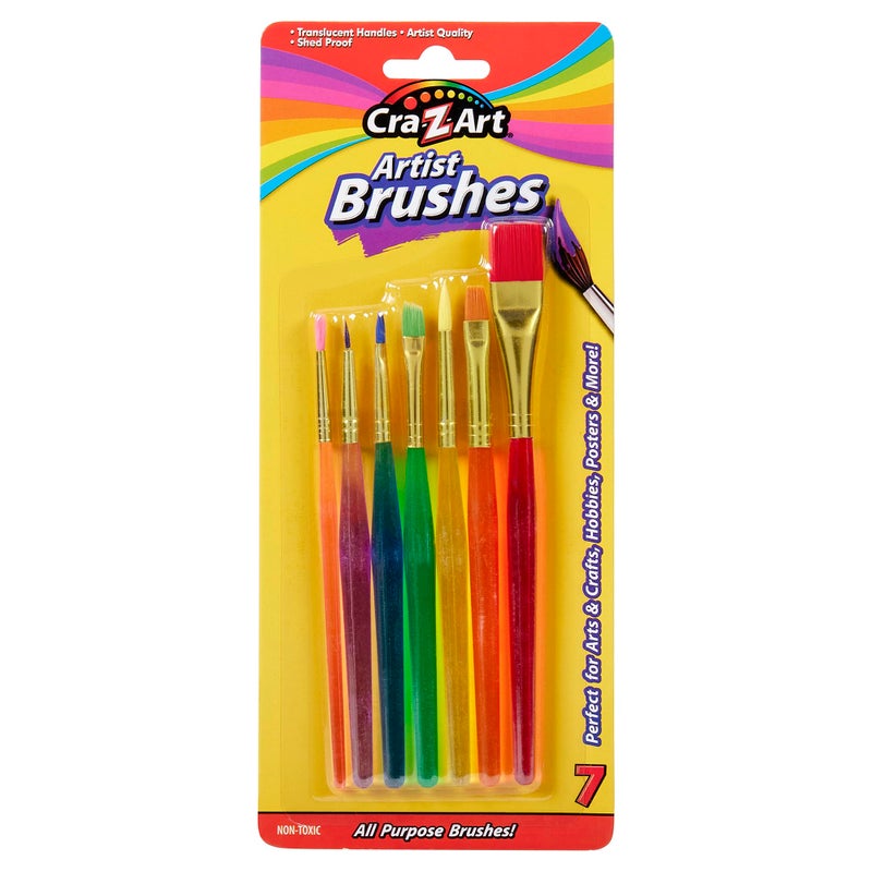 CraZArt Artist Brushes Assorted Sizes Blist Carded 7 Count - Image 2