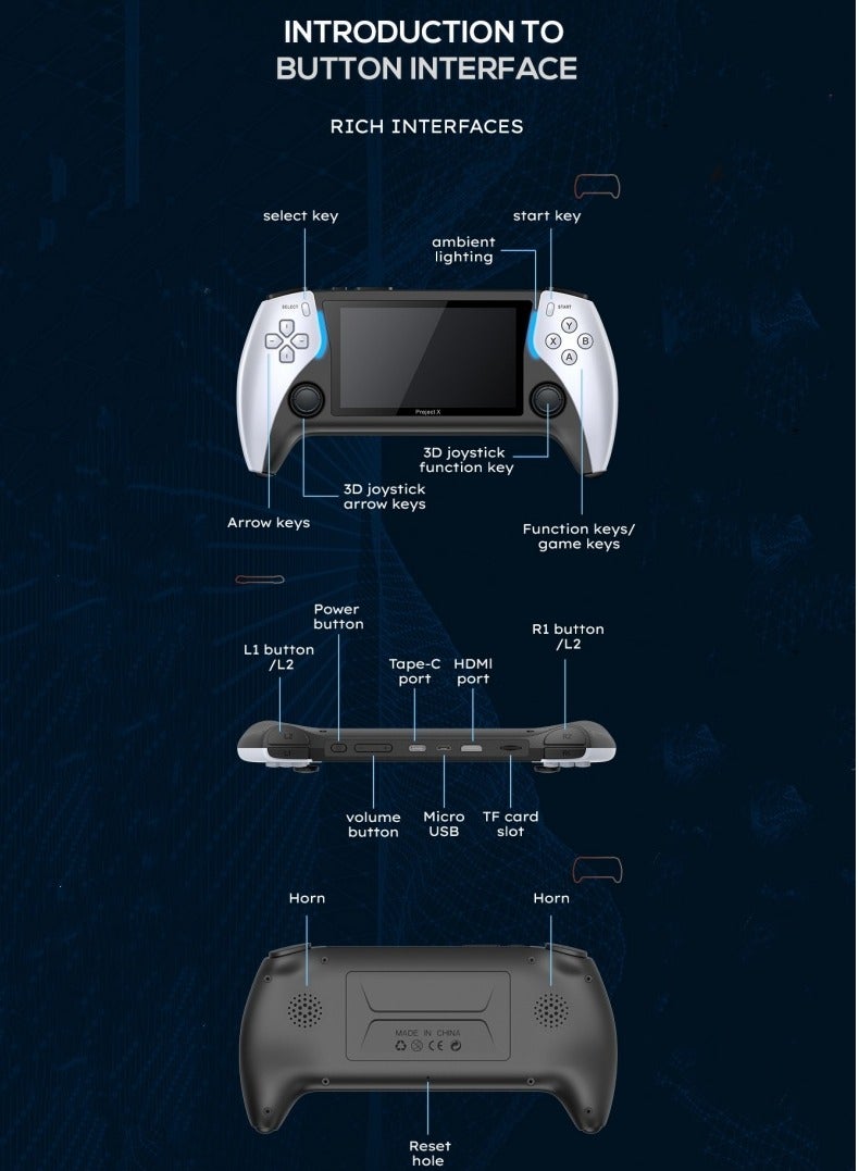 The new PROJECT X handheld game console supports PS1 arcade high-definition output for multiplayer battles, with a wide range of games available  - Image 4