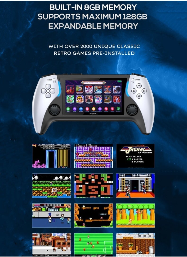 M MIAOYAN - تدعم وحدة الألعاب المحمولة PROJECT X الجديدة إخراج PS1 arcade عالي الدقة للمعارك متعددة اللاعبين، مع توفر مجموعة واسعة من الألعاب - Image 1