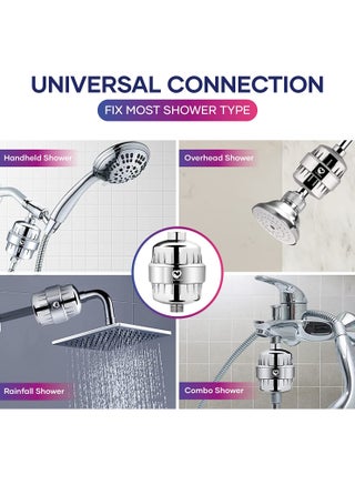 DeepSage 15-Stage Shower Head Water Filter – Chrome Finish, Removes Chlorine & Heavy Metals, High-Pressure Filtration For Healthier Skin & Hair