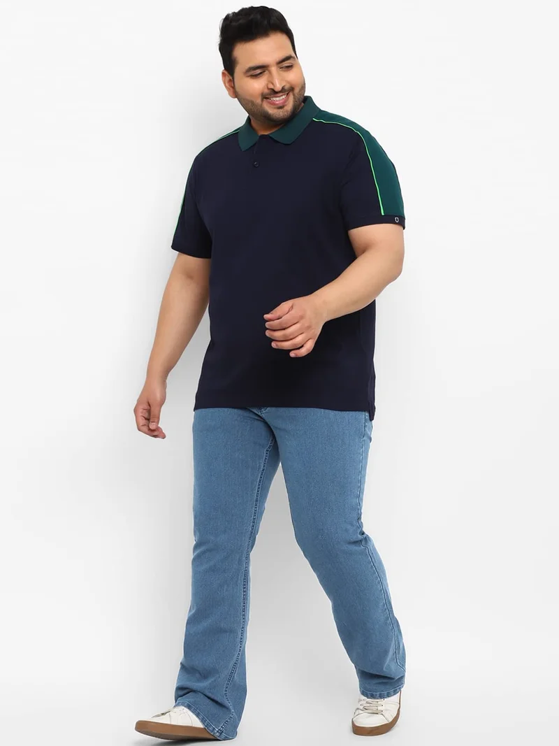 Urbano Fashion  Urbano Plus Men's Light Blue Regular Fit Washed Denim Bootcut Jeans Stretchable  | Best Price UAE