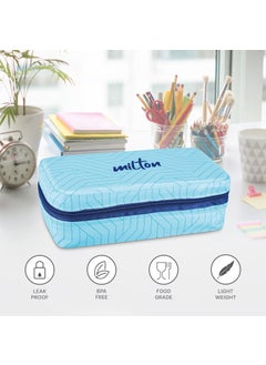 Milton MILTON Mini Lunch Prime Tiffin with Unisex Bag, 2 Stainless Steel Containers 300 ml Each, with Plastic Cutleries, Leak-Proof Lunch Box for Office, School, College, Blue  - Image 2