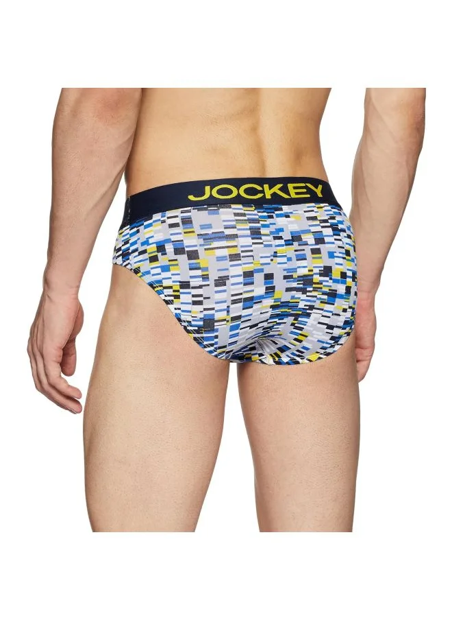 جوكي Jockey FP22 Men Super Combed Cotton Elastane Stretch Printed Brief with Ultra soft Waistband